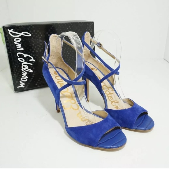 Sam Edelman Shoes - 🆕Sam Edelman Audrey Blue Suede Heel Sandals